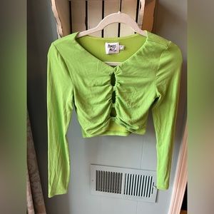 Princess Polly Green Keyhole Long-sleeve Crop